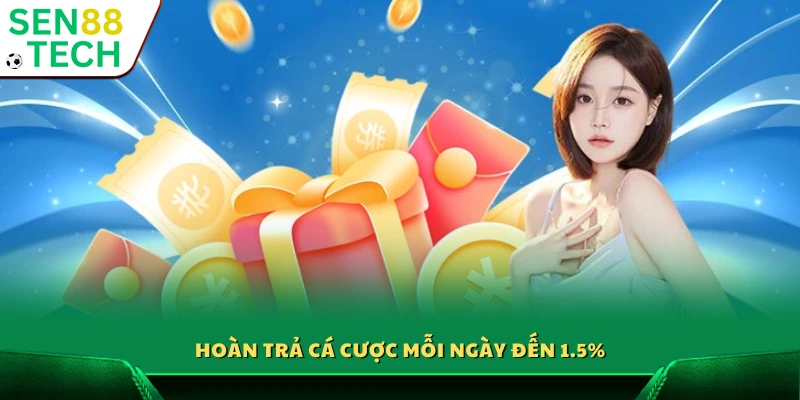 Chính sách hoàn tiền cược hằng ngày lên đến 1.5%